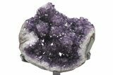 Sparkly Amethyst Geode With Metal Stand - Excellent Color #233912-1
